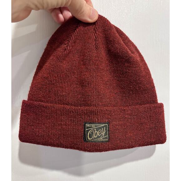 Obey Jobber Beanie Burgundy Heather, One Size - Picture 2 of 7